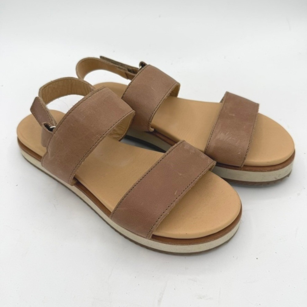 Nisolo Go-To Flatform Sandals Women 6.5 Brown Leather Minimalist Boho Coastal